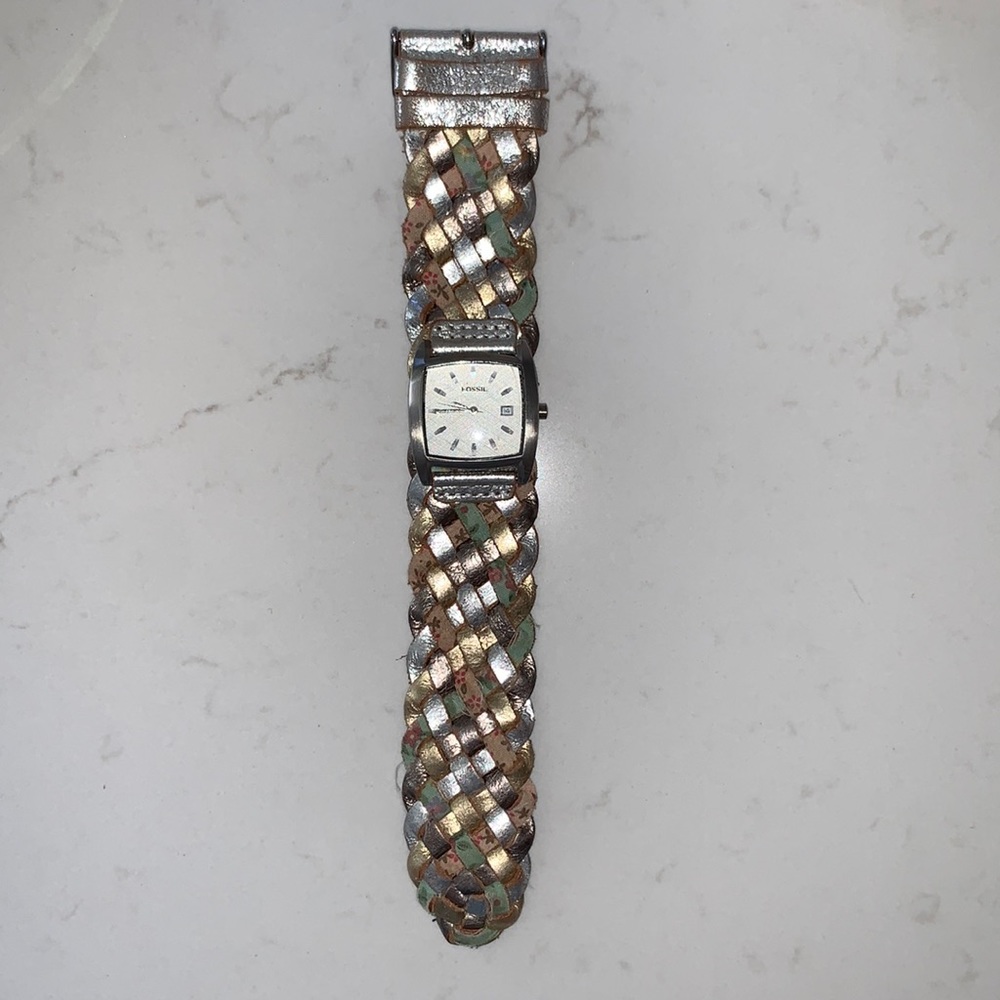 Fossil Braided Leather Watch